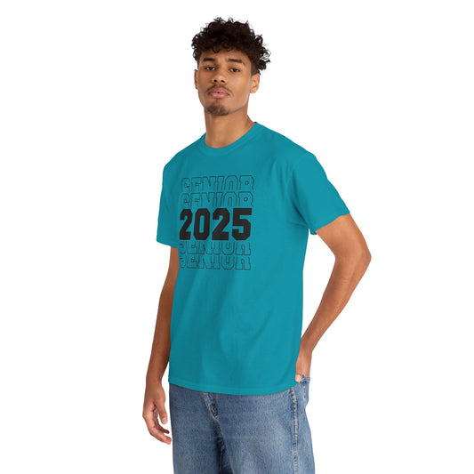 Senior 2025 Stacked Unisex Heavy Cotton Tee